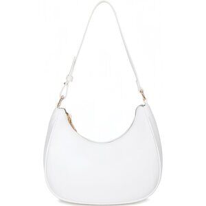 Women Moon White Imported Polyester Leather Zipper Closure Mini Tote Handbag